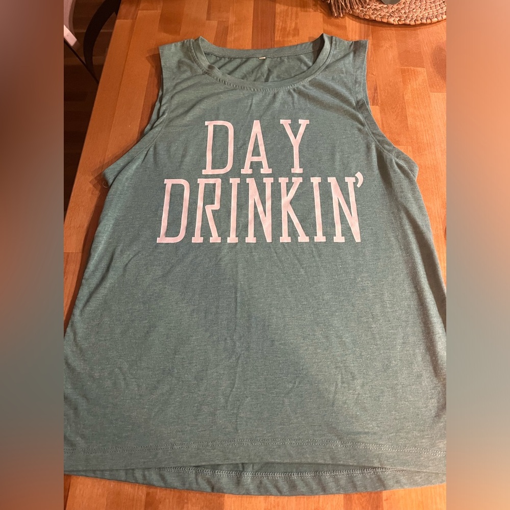 Worn once! Day drinking tank top  - medium